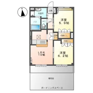 エバーエデンC【1階】の間取り