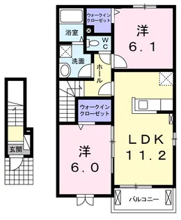 ヴィラーリエージュA【2階】の間取り