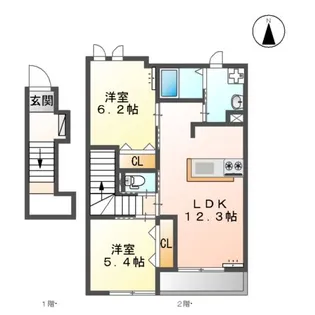 エバーエデンD【2階】の間取り