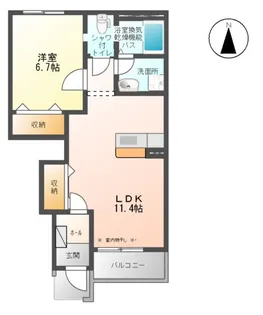ルミエール アン【1階】の間取り