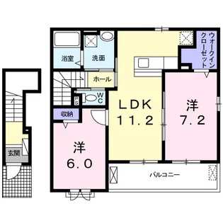 アルカンシェルB【2階】の間取り