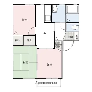ウィンザーハイツAB【B202号室】の間取り