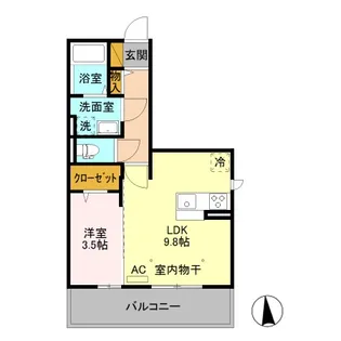 カスタリア B【301号室】の間取り