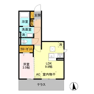 カスタリア B【1階】の間取り