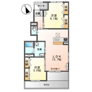 ユーパークカルナ【1階】の間取り
