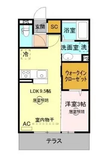カトリエーム B【3階】の間取り