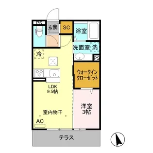 カトリエーム B【2階】の間取り