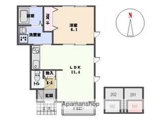 グランドパール【201号室】の間取り