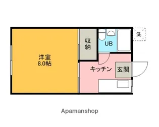 朝日 コーポクレール【2階】の間取り