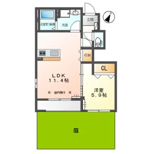 エバーレジデンス【1階】の間取り