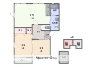 ハイツ八幡山A【201号室】の間取り
