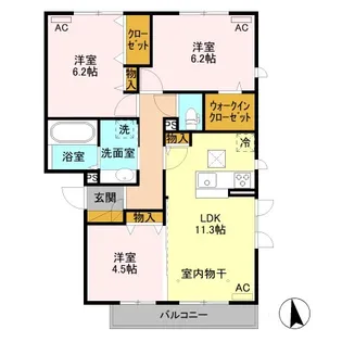スプリーム A【3階】の間取り