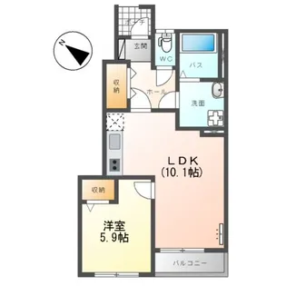 サニーハイツⅢ【1階】の間取り