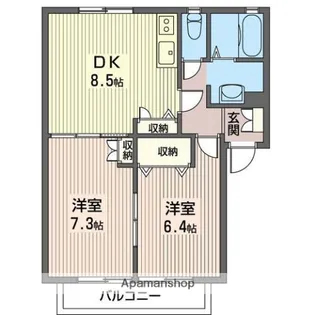 ルピナス【202号室】の間取り