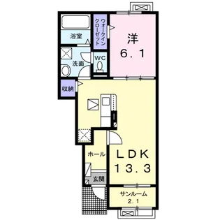 モーンガータ A【1階】の間取り