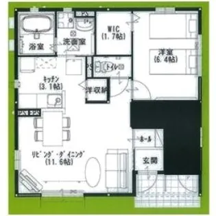 ゴールドプレアB【1階】の間取り