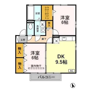 ヴィルセーヌ AB【2階】の間取り