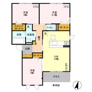 プロスコート Ⅲ【1階】の間取り