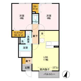 ナディア B【1階】の間取り