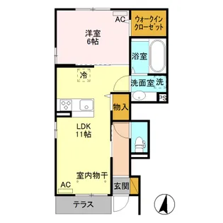京和風 嵯峨野 雪【1階】の間取り