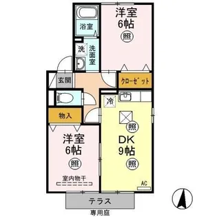 ハーヴェスト パーク ABC【1階】の間取り