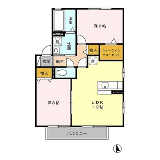 ファーストローズ AB【2階】の間取り