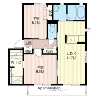 シャンティ韮川A【2階】の間取り