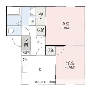レイクサイドタウンB棟【105号室】の間取り