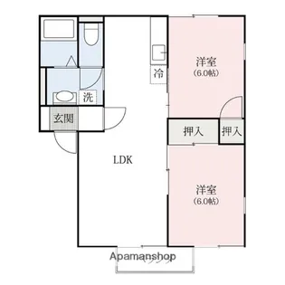 レイクサイドタウンC棟【206号室】の間取り