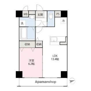 ノワールレジデンス飯田町【206号室】の間取り