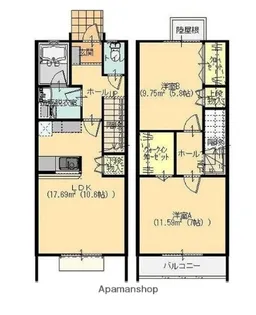 ピエールドゥ堀工【B号室】の間取り