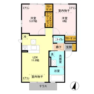 ラポール【1階】の間取り