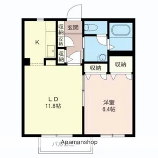 グランヴィーブルD【103号室】の間取り
