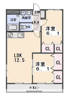 ブレインコートルピナス【103号室】の間取り