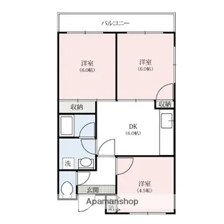 ウィッシュ・ヴィーガⅡ【206号室】の間取り