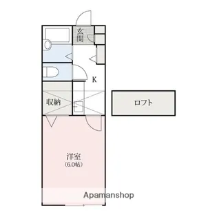 ハイツ赤城【204号室】の間取り