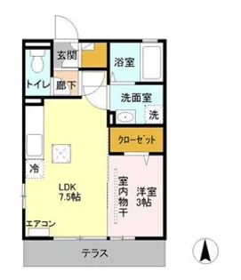 キャッスルロック【108号室】の間取り