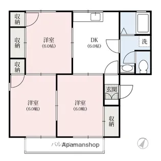 サンヴィレッジ笠懸A・B・C【A101号室】の間取り