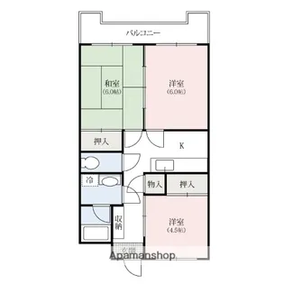 グランドハイツ赤城【203号室】の間取り