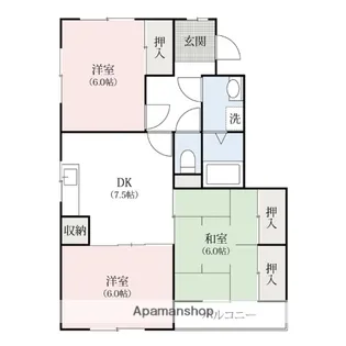 マンションブライトAB【2階】の間取り