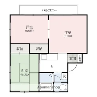リバーサイドハイツA・B【A101号室】の間取り