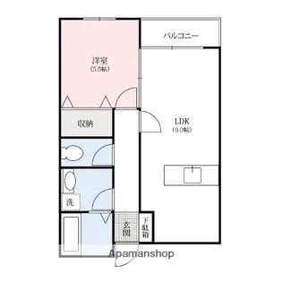 ヴィラージュ河鹿Ⅰ【1-E号室】の間取り