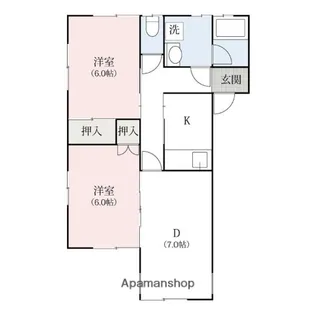 コンフォルトフミヤⅡ【104号室】の間取り
