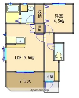 アンテクゥール【1階】の間取り
