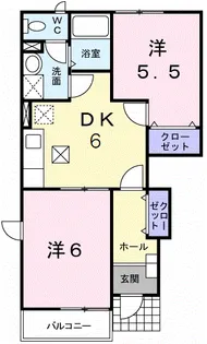 ドミールK B【1階】の間取り