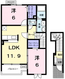 フラットエイト【2階】の間取り