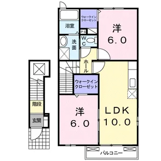 ポプラリテートB【2階】の間取り
