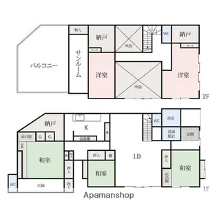 群馬県桐生市西久方町1丁目【一戸建】の間取り