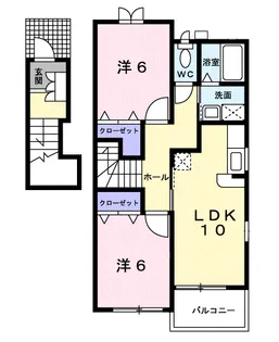 ツインコートA【2階】の間取り