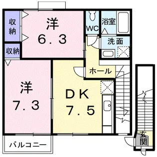 プリムヴェール【2階】の間取り